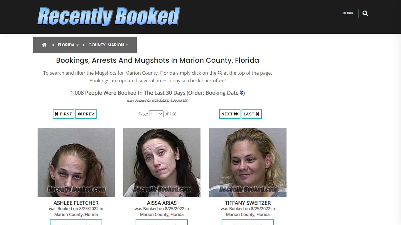 Bookings, Arrests and Mugshots in Marion County, Florida - Recently Booked